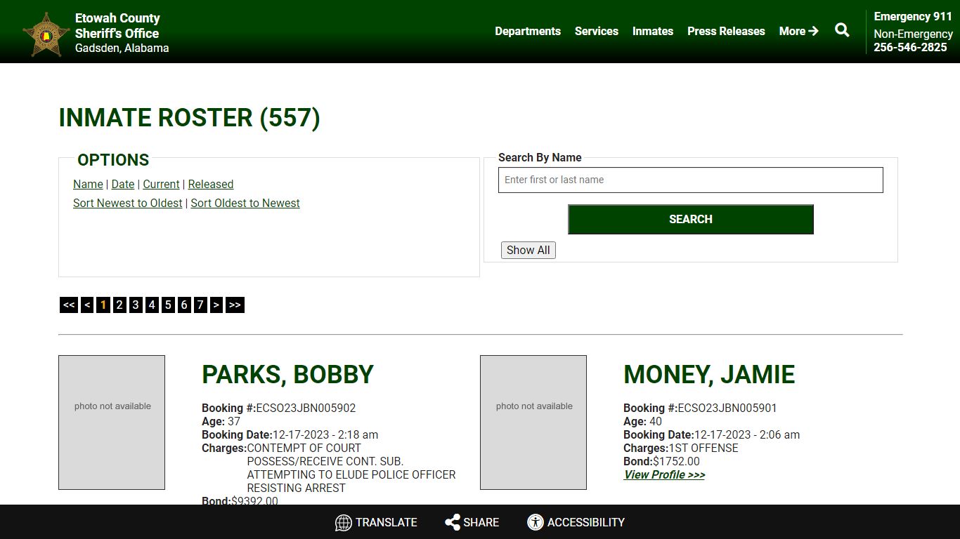 Inmate Roster - Current Inmates Booking Date Descending - Etowah County ...